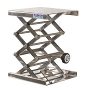 Lab-Jack 18/10 steel MAXI, 200x200mm,adj. wheel,Hub 75-400mm