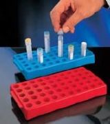 Cryocső tartó talpas cryocsövekhez, PP, 10 x 5, piros