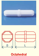 PTFE Stirrer Bar, Octahedral, 38 x 10mm