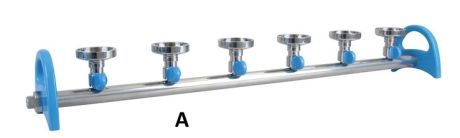 Type A, can be equipped with funnels, 6 workplace filter stand