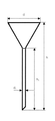 Glass funnel with long stem (analytical funnel)