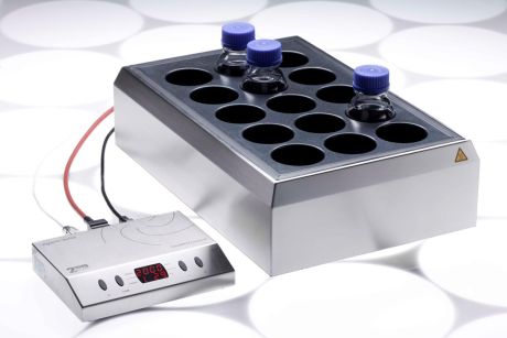 heating magnetic stirrer for 15 laboratory flask or tall form beaker (max. 15 x 400 ml)