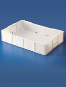 Deep tray, low form, white, with draining holes, 350x540x115 mm, 16L