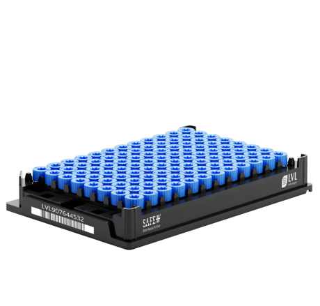 SX300 csövek csavaros kupakkal rackben
