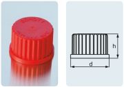 Csavaros piros kupak menetes üvegekre, PBT, GL32