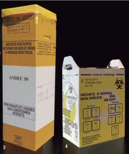 Veszélyeshulladék gyűjtők kartondobozból