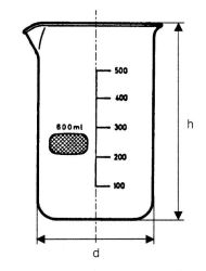 Magas főzőpohár osztással