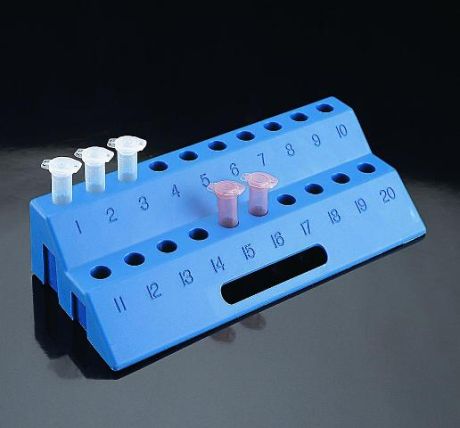 Microtube rack, expandable, blue