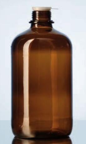 Round, 2.5 liter amber bottle
