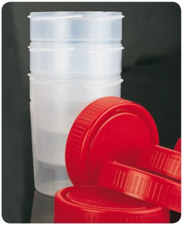 Vizeletgyűjtő edény, külön csomagolt csavaros kupakkal