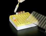 Cryocső tartó tetővel, PP, 9 x 9, kék