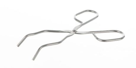 Crucible tongs with twice bent handle