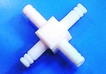 PTFE Connector, 4-Way, Push Fit, Arm ? 8mm, Bore 3
