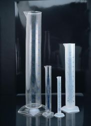 Mérőhenger, talppal kiöntővel, műanyagból készítve