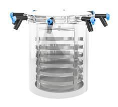 Methacrylate circular chamber with manifolds