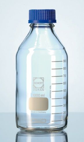 Laboratóriumi üveg kupakkal fehér vagy barna üvegből