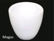 Izzítótégely, kvarc, 10 ml, magas forma, áttetsző anyagú "fused" kvarc.