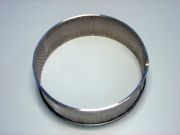 Erősített peremű körszita kopásálló bevonattal ZM 300-ba, trapézoid 0,25 mm lyukakkal, rozsdamentes acél