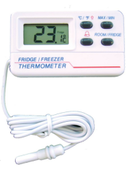Digitális hőmérő hűtő/fagyasztó és helyiséglevegő mérésére