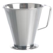 Fém mérőkancsó peremmel, füllel, 1000 ml, (kúpos forma), Ø160x140 mm, beosztás 100 ml-ként