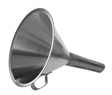 Metal funnel with handle