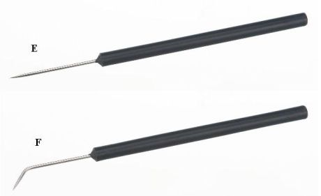 Preparáló tű (egyenes és hajlított)