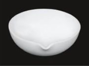 Bepárló tál kiöntővel, kvarc, 100 ml, áttetsző anyagú "fused" kvarc.