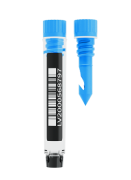 LI1000 1 ml (szövet) fagyasztó cső belső menettel, 2D kód alul, 1D & HR kód oldalt, kék kupakkal, béta sugár steril, ömlesztett kiszerelés, 4800 db / doboz