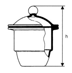 Exszikkátor üveggombos fedővel, plancsiszolattal, boroszilikát 3.3 üvegből