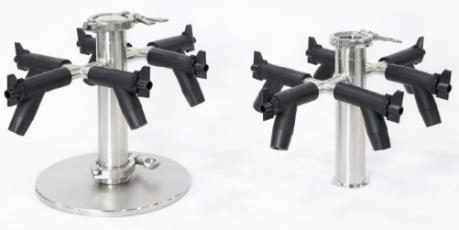 Rozsdamentes acél elosztó szelepekkel