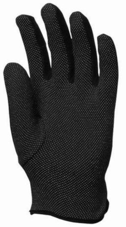 Fekete pamut védőkesztyű csúszásgátló pöttyökkel