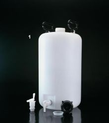 Folyadékballon csappal, fogantyúval, csavaros kupakkal és betéttel