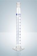 Graduated cylinder with glass base, plastic stopper, 250 ml, marked A