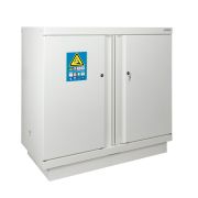 Biztonsági szekrény lítium akkumulátorok tárolásához és töltéséhez, fehér, 90 perces, 2 ajtós, polcok nélkül, 1100 x 1137 x 670 mm