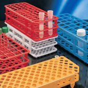 Univerzális kémcsőállvány, 4x10, D=20 mm-es csőhöz, kék