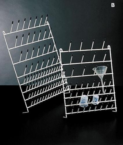 Laboratory equipment drying rack, wall mountable, in two designs