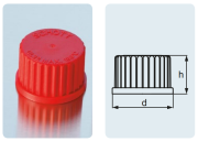 Csavaros piros kupak menetes üvegekre, PBT, GL25
