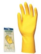 LATEX háztartási védőkesztyű, 30 cm, érdesített, sárga, 10-es méret, 1 pár