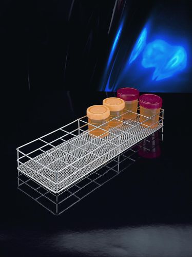 Állvány mintatartó edényekhez, dróthálós