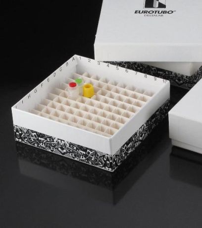 Mikro- kriocső tartódoboz impregnált papírból fagyasztáshoz