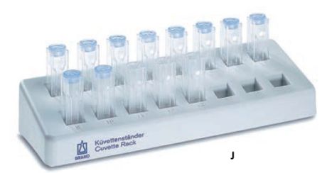 Küvettatartó, 16 férőhelyes