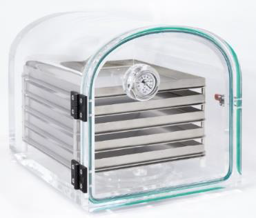 Metakrilát kocka alakú kamra, 5 tálcával