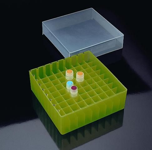 Mikro- és kriocső tartódoboz levehető, átlátszó tetővel, több színben