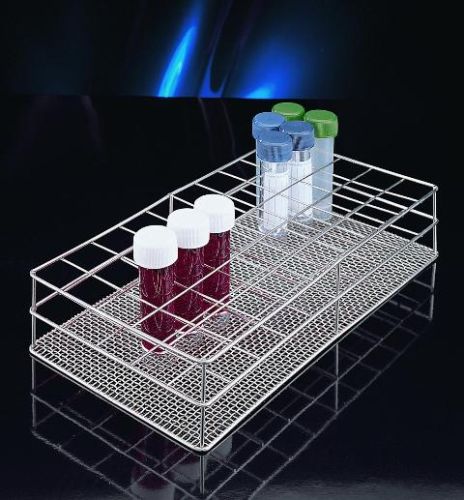 Rozsdamentes kémcsőállvány, dróthálós