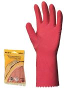 LATEX háztartási védőkesztyű, 30 cm, érdesített, rózsaszín, 7-es méret, 1 pár