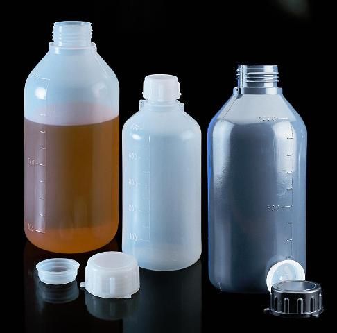 Folyadékflakon szűknyakú, csavaros kupakkal, belső dugóval