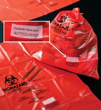 138 °C-ig használható PP zsák, beépített sterilitás-indikátorral