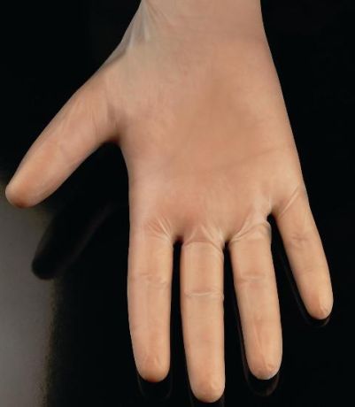 Protective vinyl gloves in powdered and powder-free versions