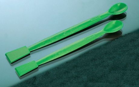 Green laboratory spatula-spoon