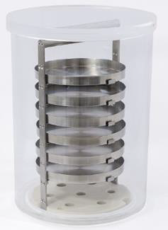 Metakrilát kör alakú kamra, 6 tálcával